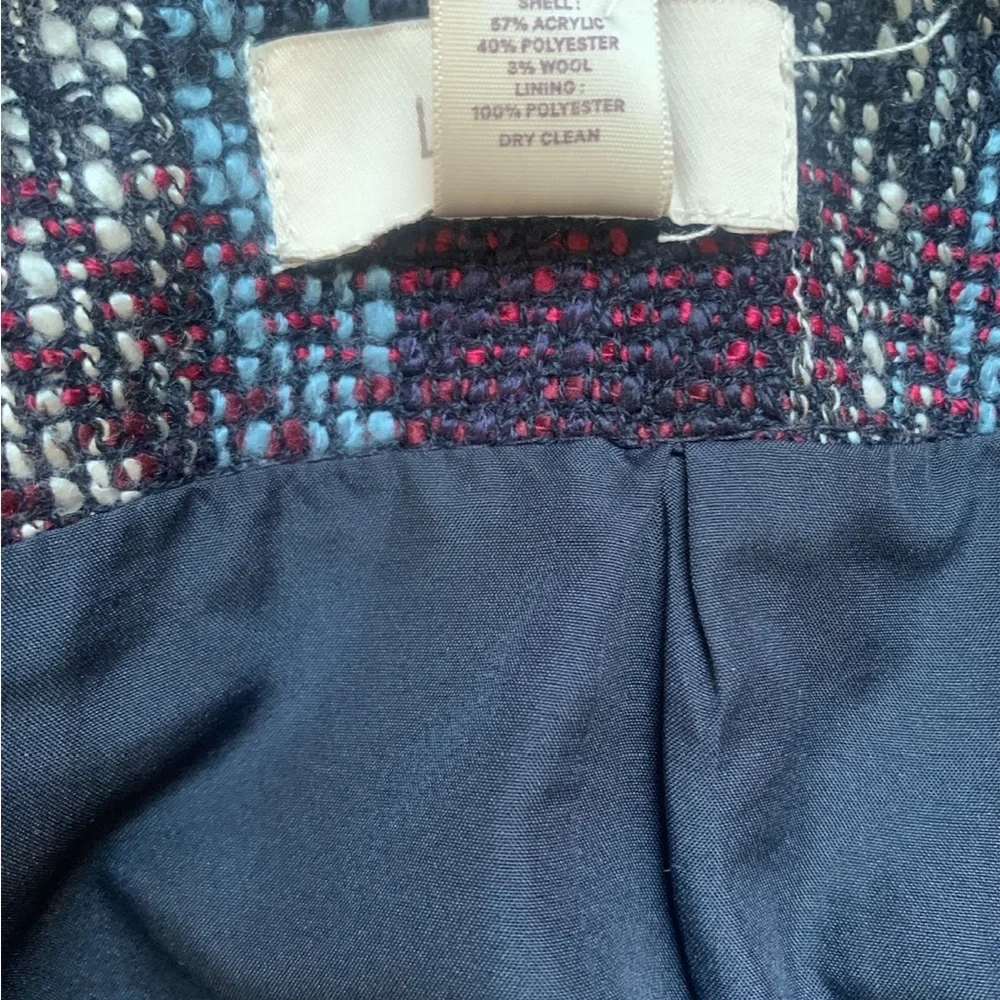 LOFT Outlet Plaid Tweed Mini Skirt Size 8 NWT Lined Preppy - Picture 6 of 8